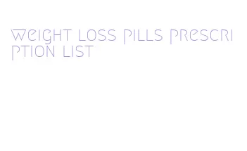 weight loss pills prescription list