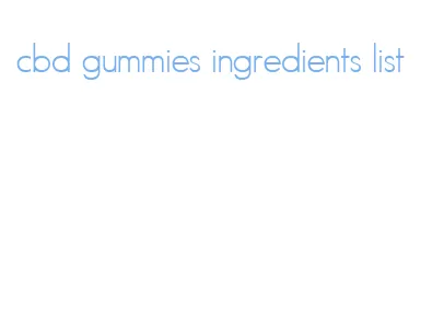 cbd gummies ingredients list