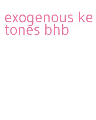 exogenous ketones bhb