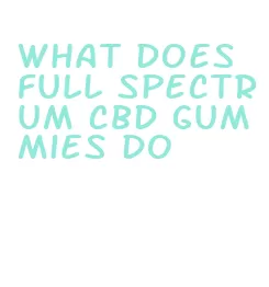 what does full spectrum cbd gummies do