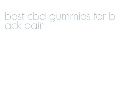 best cbd gummies for back pain