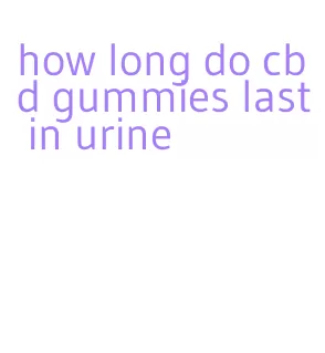 how long do cbd gummies last in urine