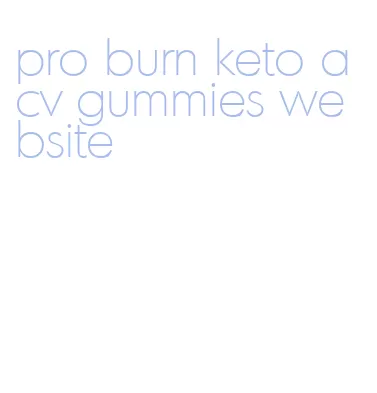 pro burn keto acv gummies website