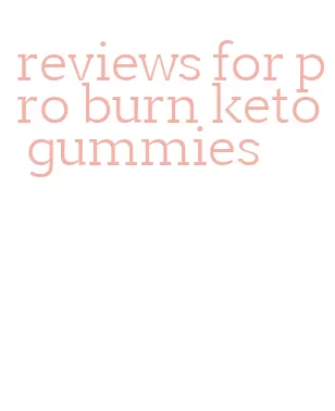 reviews for pro burn keto gummies