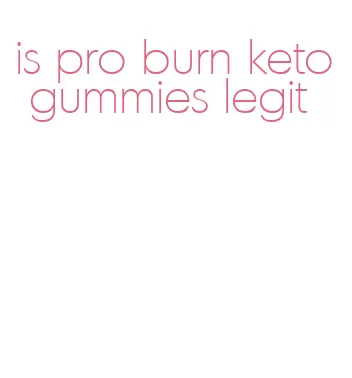 is pro burn keto gummies legit