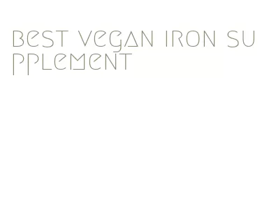 best vegan iron supplement