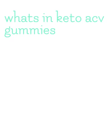 whats in keto acv gummies