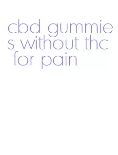 cbd gummies without thc for pain