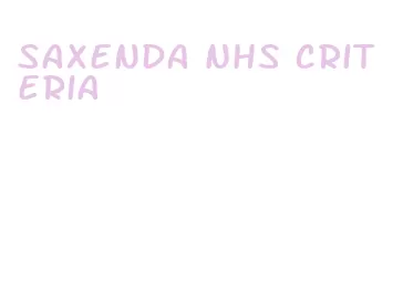 saxenda nhs criteria