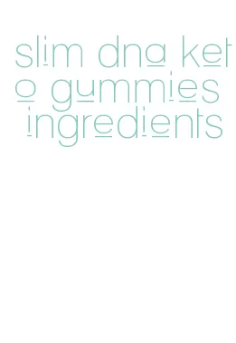 slim dna keto gummies ingredients