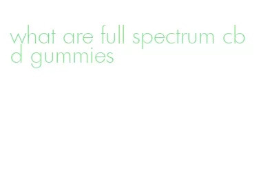 what are full spectrum cbd gummies