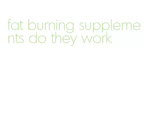 fat burning supplements do they work