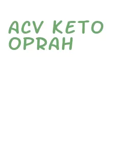 acv keto oprah