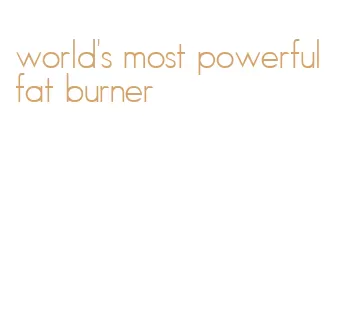 world's most powerful fat burner