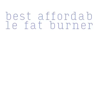 best affordable fat burner