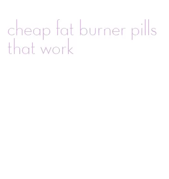 cheap fat burner pills that work