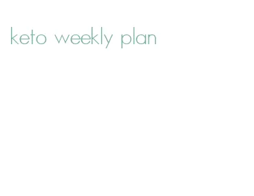 keto weekly plan