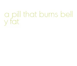 a pill that burns belly fat