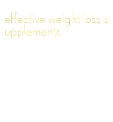 effective weight loss supplements