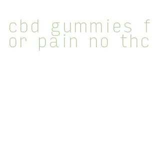 cbd gummies for pain no thc