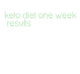 keto diet one week results