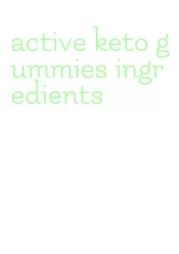 active keto gummies ingredients