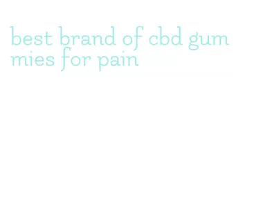 best brand of cbd gummies for pain