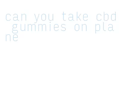 can you take cbd gummies on plane